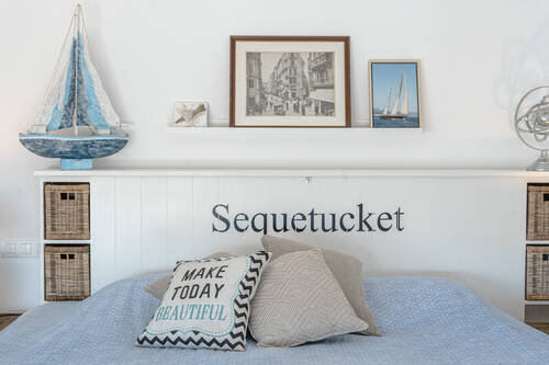 Schlafzimmer im Ferienhaus Seemanns Look