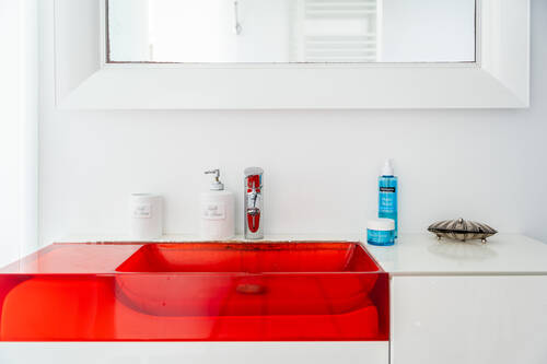 Badezimmer im Ferienhaus B-only