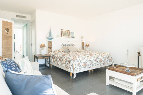 Meerblick aus dem Schlafzimmer im Ferienhaus B-only