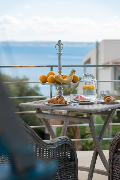 Gemütlicher Urlaub mit Meerblick von der Dachterrasse des Ferienhauses